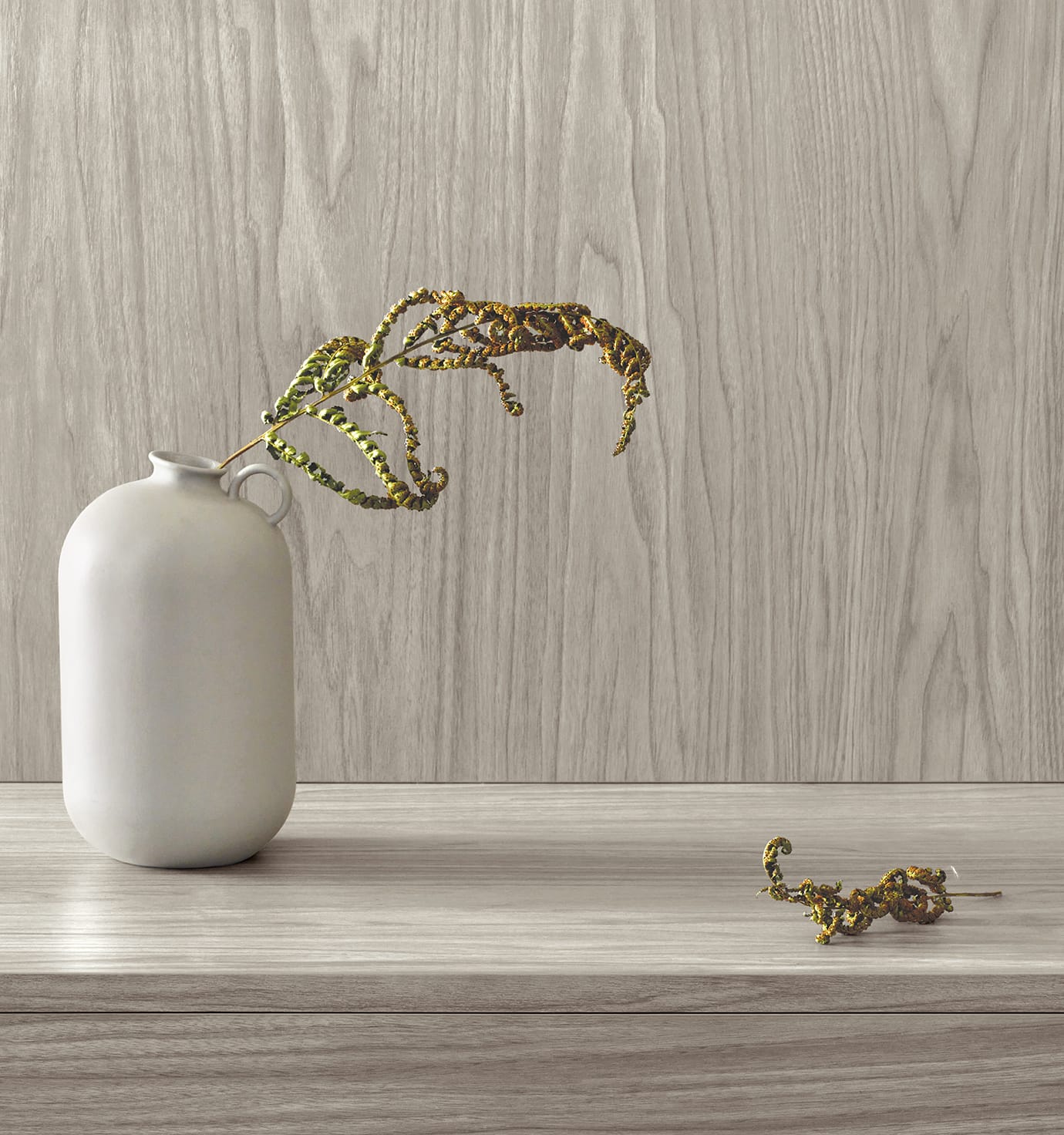 Custom wood finishes in light grey by California Closets